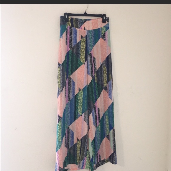 Bar III Pants - Bar III Multicolor Wide-Leg Pants